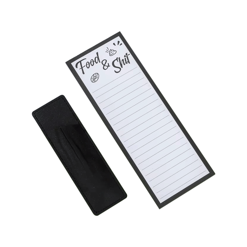Bloco de notas magnético com suporte para caneta e bloco de notas para geladeira