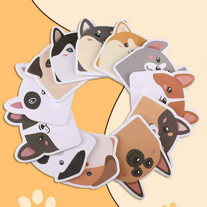 Bloco de notas adesivas em formato de cachorro
