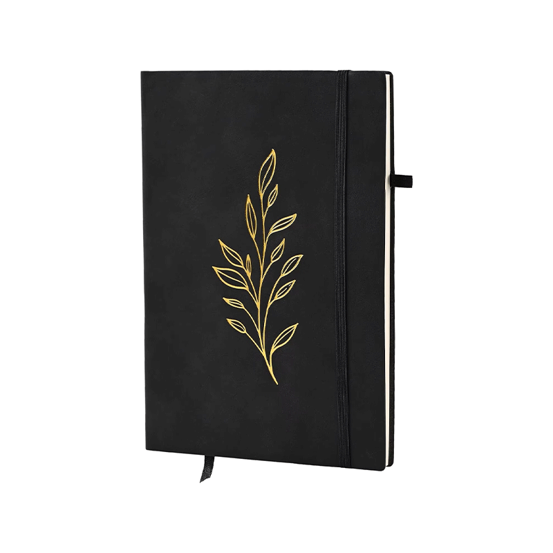 Suporte para caneta elástica para notebook de couro macio A5 PU