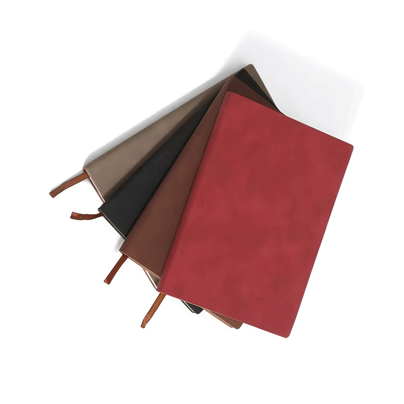 Marcador de caderno de capa mole em PU liso A5