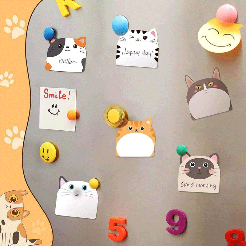 Bloco de notas adesivas em formato de gato