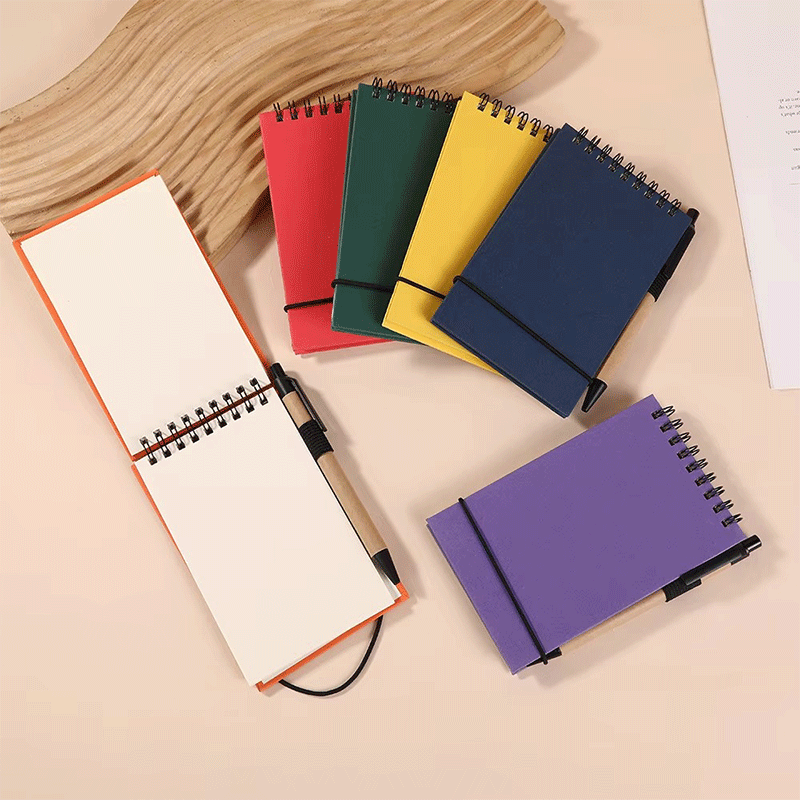 Suporte para caneta de caderno espiral de capa dura