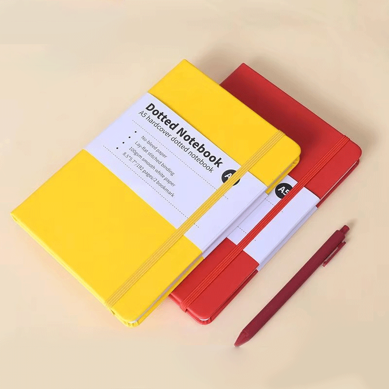 Faixa elástica para caderno de capa dura com bolinhas de PU A5