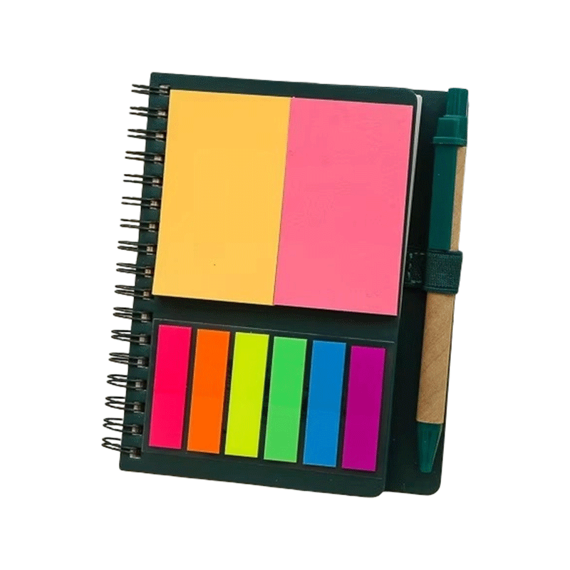 Suporte para caneta adesiva para caderno espiral de papel kraft