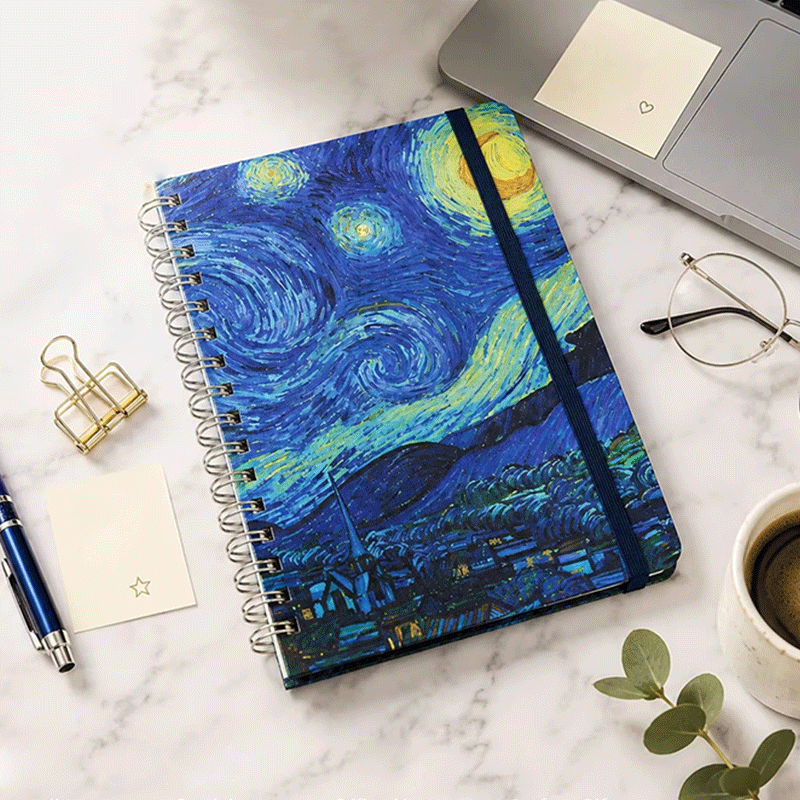 Capa elástica para caderno espiral Starry Night Cover
