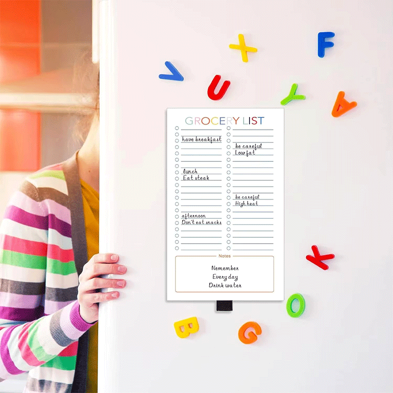 Bloco de notas magnético para lista de compras Bloco de notas para geladeira