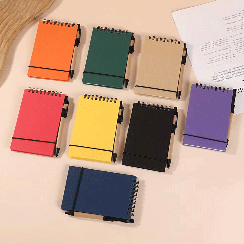 Suporte para caneta de caderno espiral de capa dura