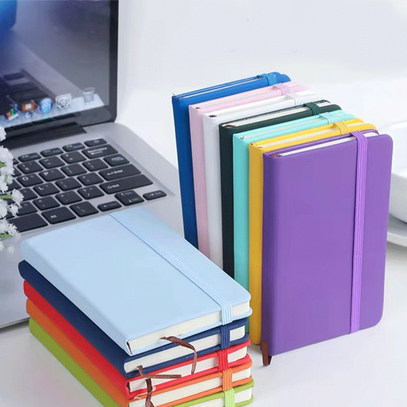 A5 A6 PU Marcador de caderno de capa dura com encadernação elástica