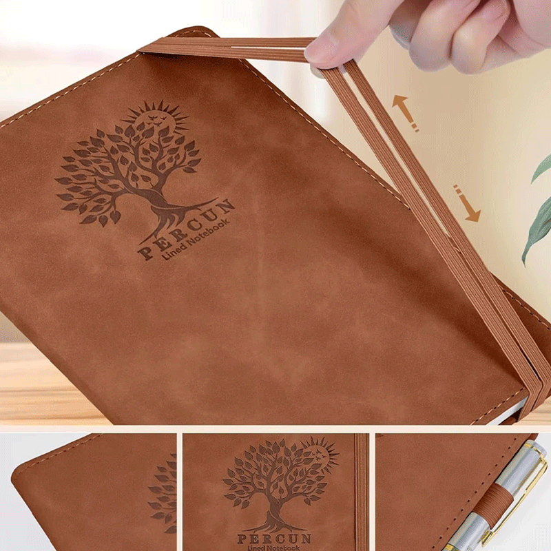 A5 Premium Vintage PU Couro Capa Dura Notebook Pen Loop