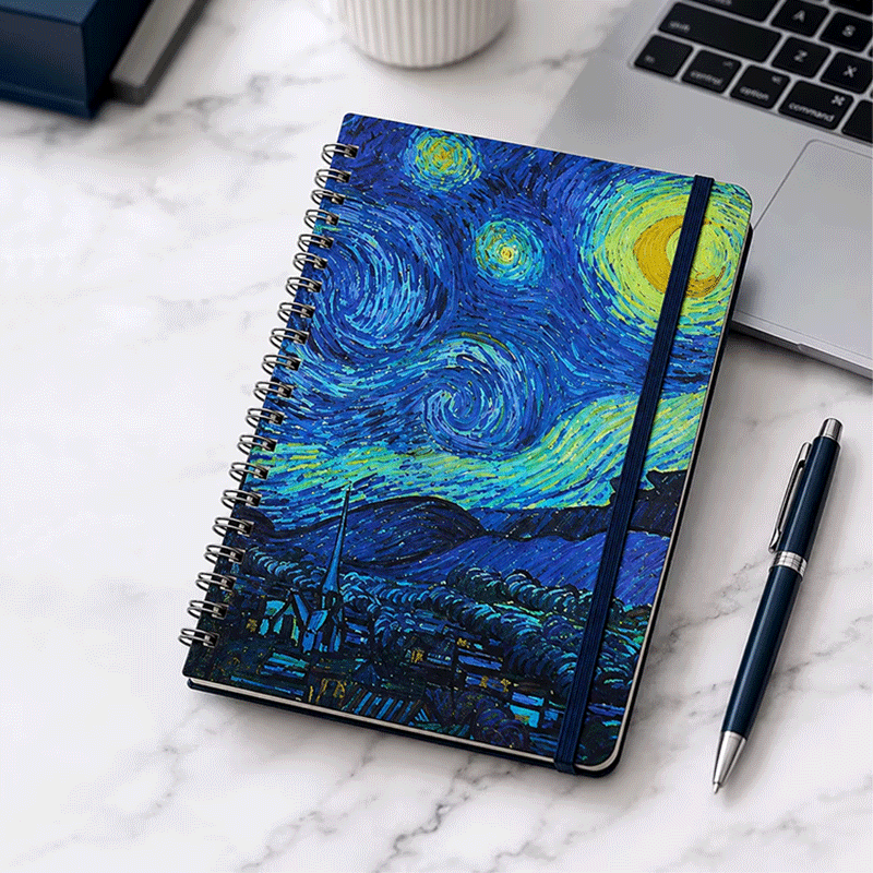 Capa elástica para caderno espiral Starry Night Cover