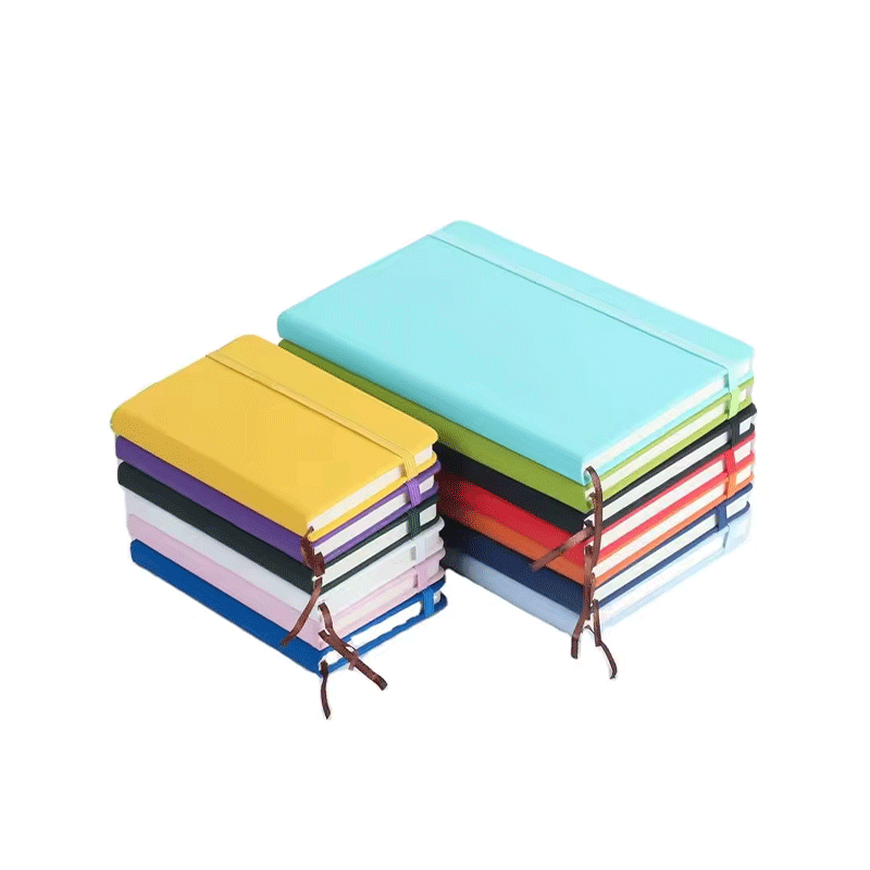 A5 A6 PU Marcador de caderno de capa dura com encadernação elástica