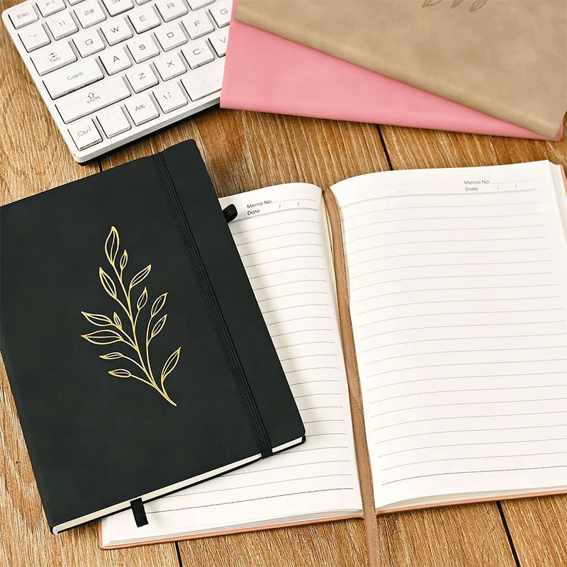Suporte para caneta elástica para notebook de couro macio A5 PU