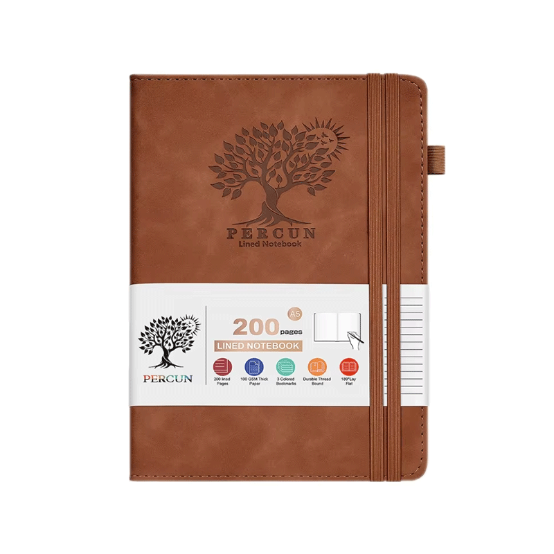 A5 Premium Vintage PU Couro Capa Dura Notebook Pen Loop